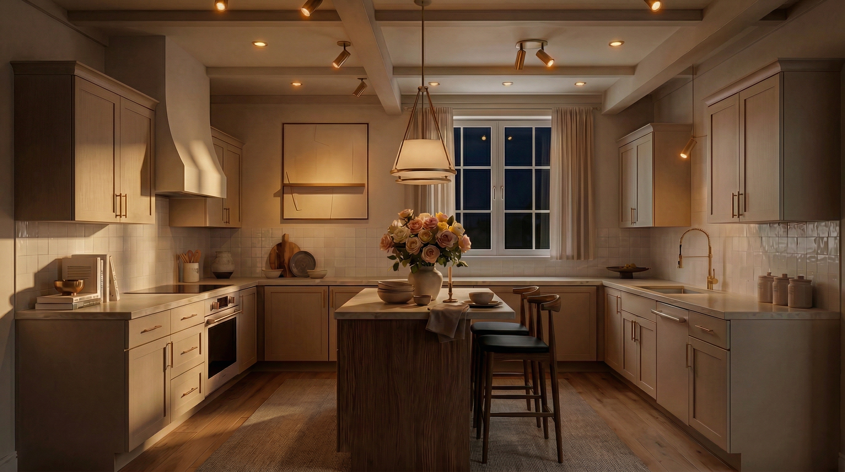 Dramatic directional lighting with strong shadows.
