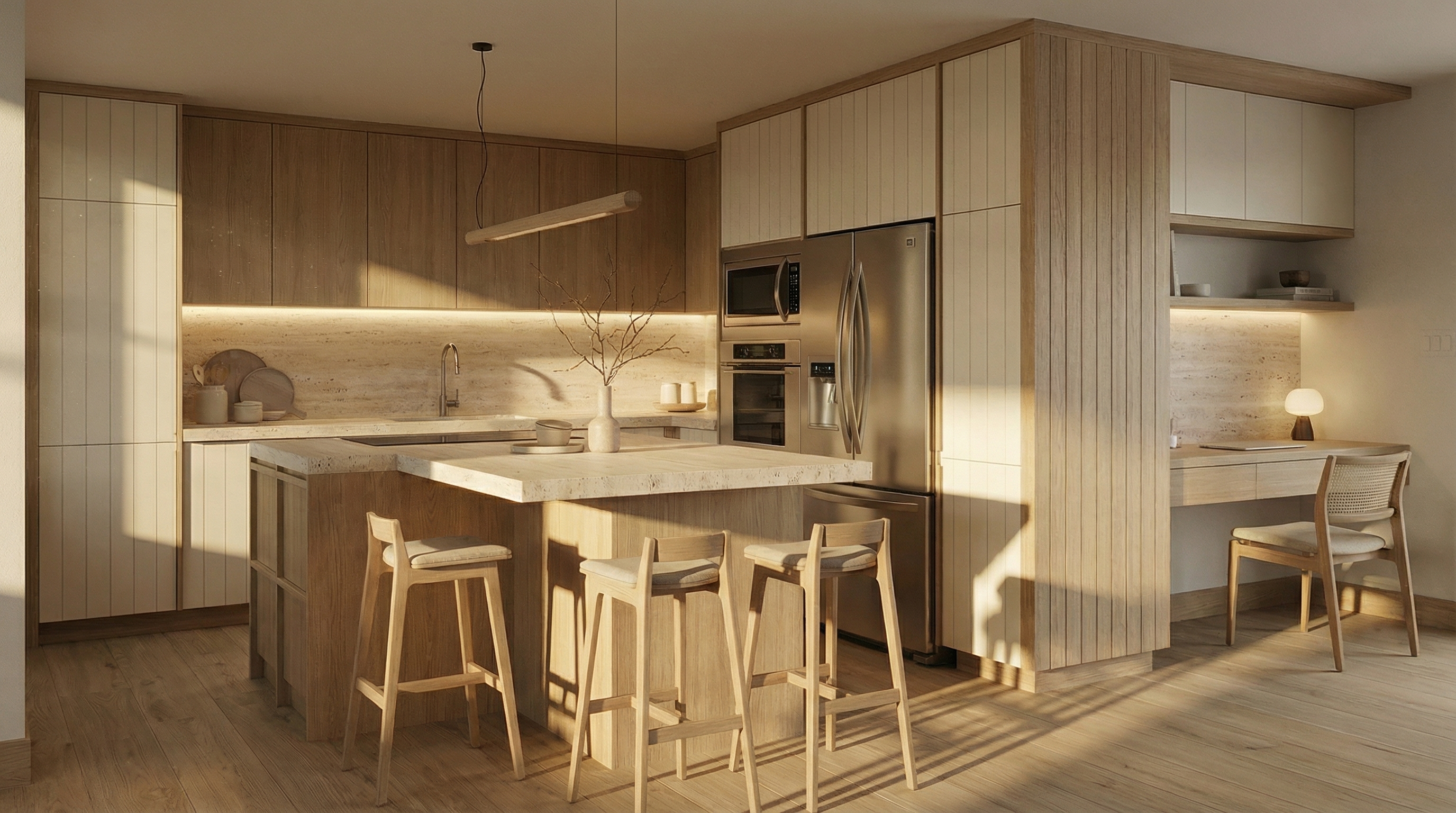 Dramatic directional lighting with strong shadows.